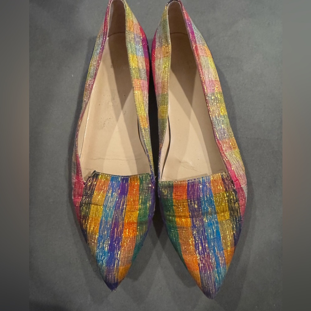 Stuart Weitzman Multicolor Striped Flats